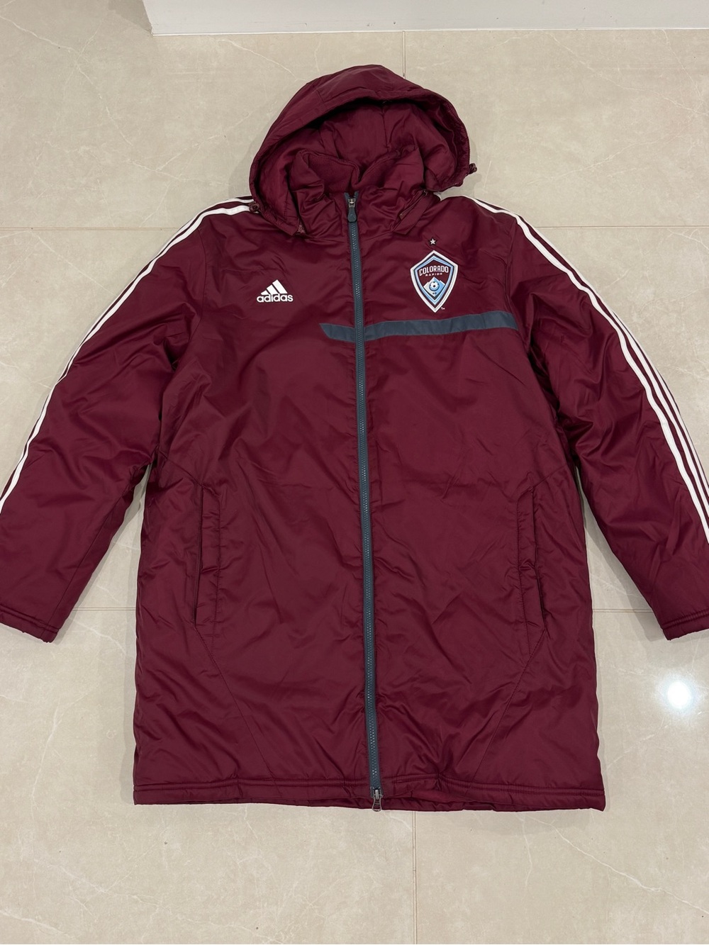 Adidas Colorado Rapids Burgundy Long Jacket with Hood